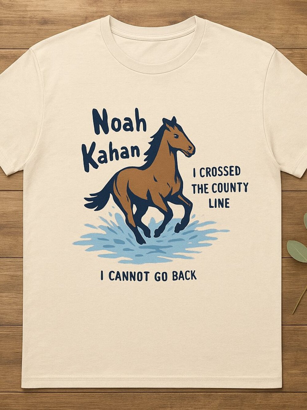Wild Horse Splashing Water Illustrated Graphic Tee Rustic Vintage